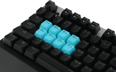 Клавиатура A4Tech B865 механическая серый/черный USB for gamer LED (B865 ICE BLUE) кабель 1.8м