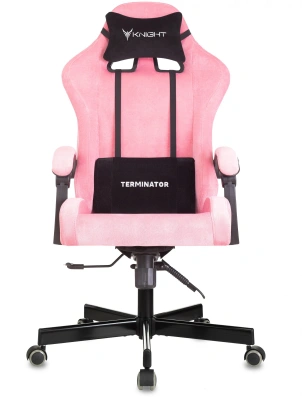 Кресло игровое Knight Terminator розовый Velvet 36 крестов. металл