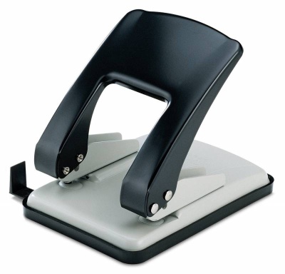 Дырокол Kw-Trio Stylish Heavy Duty 09760GR/BLCK макс.:40лист. металл черный/серый отв.:2 с линейкой