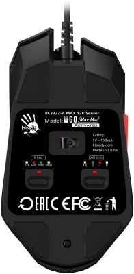 Мышь A4Tech Bloody W60 Max Mini черный/рисунок оптическая 12000dpi USB 9but