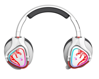 Наушники с микрофоном A4Tech Bloody MR720 белый/красный мониторные BT/Radio оголовье (MR720 NARAKA)