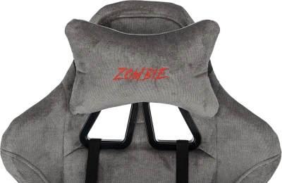 Кресло игровое Zombie Instinct серый Light-19 с подголов. крестов. пластик