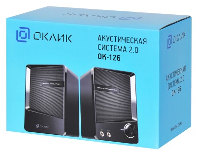 Колонки Оклик OK-126 2.0 черный 6Вт