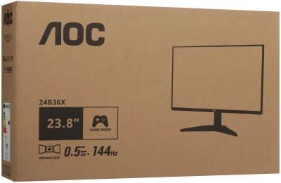 Монитор AOC 24" 24B36X черный IPS LED 16:9 HDMI матовая 300cd 178гр/178гр 1920x1080 144Hz DP FHD 2.52кг
