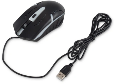 Мышь Оклик 398G черный оптическая 2400dpi USB для ноутбука 4but (1431665)