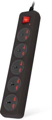 Сетевой фильтр Buro 500UNH-5-BG 5м (5 розеток) черный/серый (коробка)