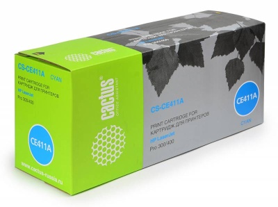 Картридж лазерный Cactus CS-CE411A CE411A голубой (2600стр.) для HP CLJ Pro 300/M351/M451/M375/M475