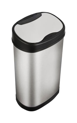 Корзина для бумаг Cactus CS-SB-42-13 овальная 42л. сталь сенсорн.кр. серебристый