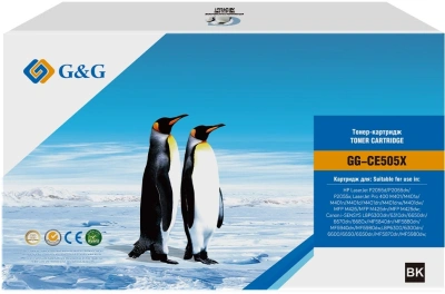 Картридж лазерный G&G GG-CE505X CE505X черный (6500стр.) для HP LaserJet P2055d/P2055dn/P2055x; LaserJet Pro 400 M401/M401a/M401n/M401d/M401dn/M401dne/M401dw/MFP M425/MFP M425dn/MFP M425dw с чипом Canon i-SENSYS LBP6300dn/6310dn/6650dn/6670dn/6680x/MF5840