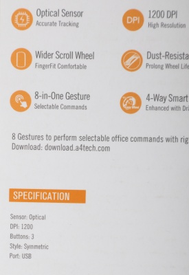 Мышь A4Tech OP-330 черный оптическая 1200dpi USB 3but (OP-330 (BLACK))