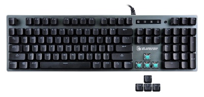 Клавиатура A4Tech B765 механическая серый USB for gamer LED (B765 GREY/NEON (GREEN SWITCH)) кабель 1.8м