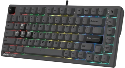 Клавиатура A4Tech Bloody MS76 темно-серый USB Multimedia for gamer LED (MS76) кабель 1.8м