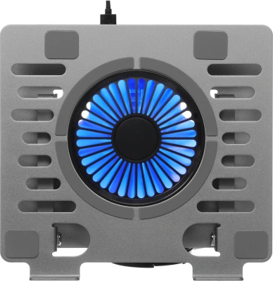 Подставка для ноутбука Digma D-NCP170-1xRGB110 17" 240x230x50мм 28дБ 2xUSB 1x 110ммFAN 790г Fan-control алюминий серый