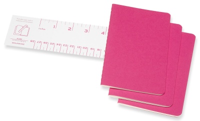 Блокнот Moleskine CAHIER JOURNAL CH011D17 Pocket 90x140мм обложка картон 64стр. линейка розовый неон (3шт)