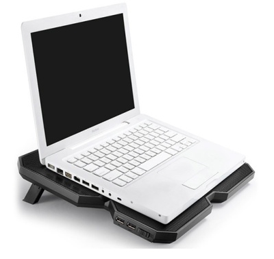 Подставка для ноутбука Deepcool Multi Core X6 (DP-N422-MCX6) 15.6" 380x295x24мм 30.9дБ 2xUSB 4x 900г черный