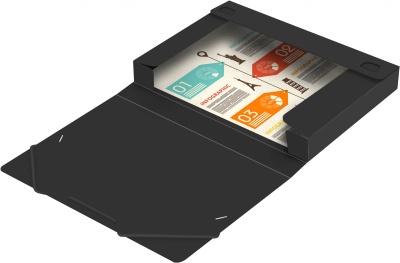 Папка-короб на резинке Бюрократ -BA40/07BLCK пластик 0.7мм корешок 40мм A4 черный