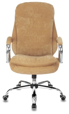 Кресло руководителя Бюрократ T-9950SL Fabric горчичный Velvet 73 крестов. металл хром