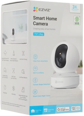 Камера видеонаблюдения IP Ezviz CS-TY1-R105-1J5WF Wi-Fi 4-4мм цв. корп.:белый/черный (TY1 5MP)