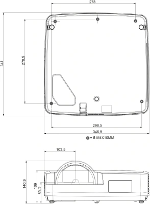 Проектор Cactus Bright CS-V1.B 3LCD 64000Lm LS 4000Lm ANSI (1024x768) 30000:1 ресурс лампы:10000часов 1xUSB typeA 1xUSB typeB 2xHDMI 4кг