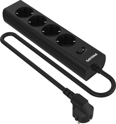 Сетевой фильтр Philips CHP2145BB/51 3м (4 розетки) черный (коробка)