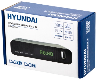 Ресивер DVB-T2 Hyundai H-DVB500 черный