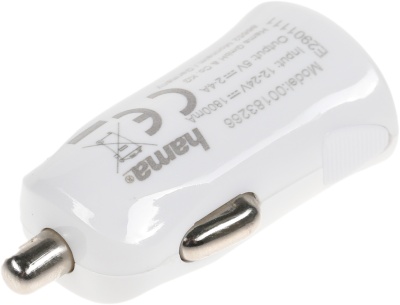Автомобильное зар./устр. Hama H-183266 12W 2.4A USB для Apple белый (00183266)