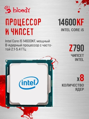 ПК Bloody BD-PC CZ79C3 MT i5 14600KF (3.5) 32Gb SSD1Tb RTX5070 12Gb Windows 11 Home 64 2.5xGbitEth WiFi BT 850W черный (RUS) (2129071)