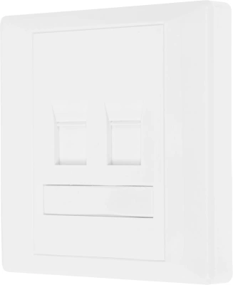 Панель Suprlan 10-0334-1 лицевая со шторкой 80x80 2xKeystone ABS пластик белый