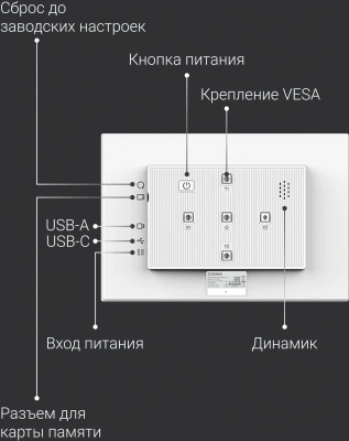 Фоторамка Digma 15.6" PF-1555 1920x1080 белый пластик 32Gb Видео WiFi