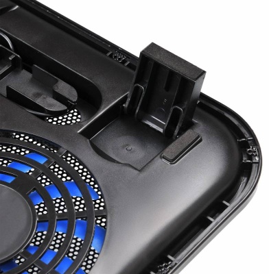 Подставка для ноутбука Buro BU-LCP140-B214H 14" 338x255x22мм 1xUSB 2x 140ммFAN 480г металлическая сетка/пластик черный