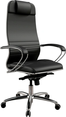 Кресло Метта Samurai KL-1 черный сиденье черный экокожа с подголов. крестов. алюминий хром