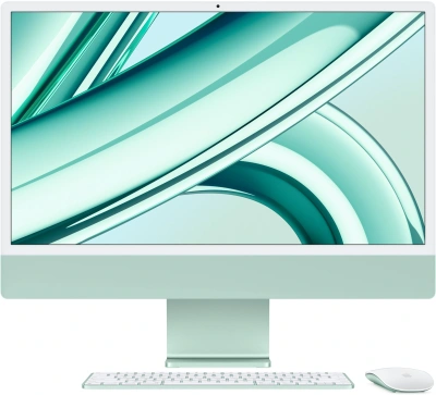 Моноблок Apple iMac A2874 24" 4.5K M3 8 core (4) 8Gb SSD256Gb 8 core GPU macOS WiFi BT 143W клавиатура мышь Cam зеленый 4480x2520