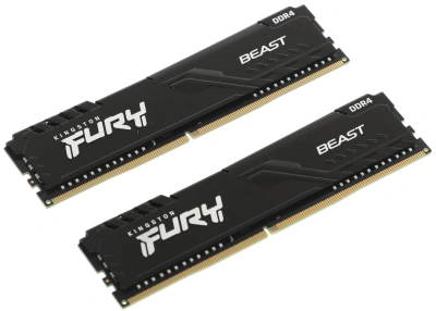 Память DDR4 2x8Gb 3200MHz Kingston KF432C16BBK2/16 Fury Beast Black RTL Gaming PC4-25600 CL16 DIMM 288-pin 1.35В kit dual rank с радиатором Ret