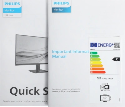 Монитор Philips 27" 27E2N1500L черный IPS LED 16:9 HDMI матовая 1000:1 300cd 178гр/178гр 2560x1440 75Hz DP 2K 3.19кг