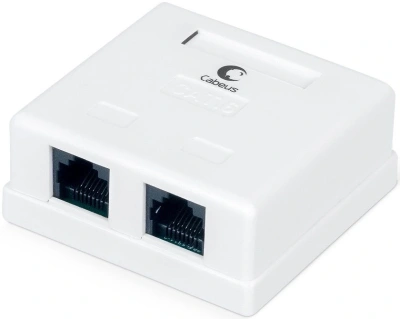 Розетка Cabeus WS-8P8C-CAT.6-2 комп. RJ45 2 кат.6 черн.