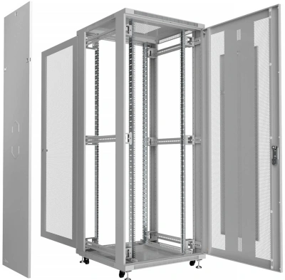 Шкаф серверный Cabeus (ND-05C-42U80/100) напольный 42U 800x1000мм пер.дв.перфор. задн.дв.перфор. 800кг серый 900мм 132кг 220град. 2055мм IP20 сталь