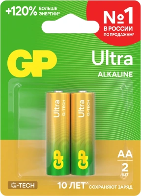 Батарея GP Ultra Alkaline 15AUA21-2CRSBC2 AA (2шт)