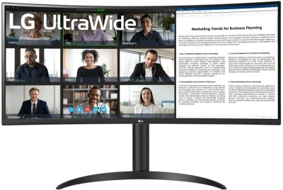 Монитор LG 34" UltraWide 34WR55QK-B черный VA LED 21:9 HDMI матовая HAS 300cd 178гр/178гр 3440x1440 100Hz DP Ultra WQHD USB 6.9кг