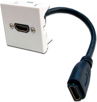Вставка Lanmaster LAN-SIP-23HDMI-WH накладная встраиваемая 45x45x без крышки Mosaic пластик белый