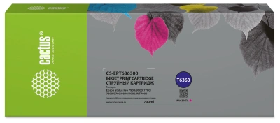 Картридж струйный Cactus CS-EPT636300 T6363 пурп.пигм. (700мл) для Epson Stylus PRO 7700/7890/7900/9700 с чипом