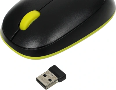 Клавиатура + мышь Logitech MK240 клав:черный/желтый мышь:черный/желтый USB беспроводная slim Multimedia (920-008198)