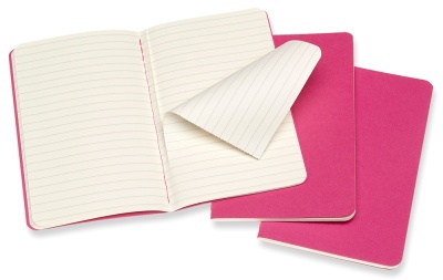 Блокнот Moleskine CAHIER JOURNAL CH011D17 Pocket 90x140мм обложка картон 64стр. линейка розовый неон (3шт)