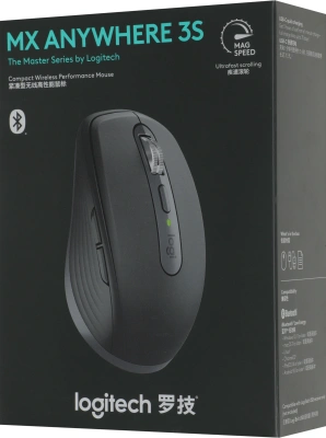 Мышь Logitech MX Anywhere 3S графитовый оптическая 8000dpi silent беспров. BT/Radio USB для ноутбука 5but (910-006938)