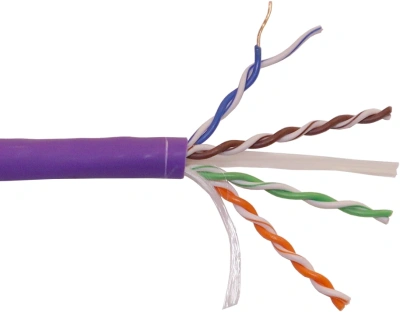 Кабель информационный Lanmaster LAN-6EUTP-HFLT-VI кат.6 UTP 4 пары 23AWG LSZH внутренний 305м фиолетовый