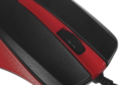 Мышь Оклик 225M черный/красный оптическая 1200dpi USB для ноутбука 3but (288237)