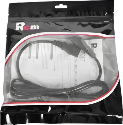 Шнур питания Rem R-10-Cord-C13-C14-3 C13-С14 проводник.:3x1мм2 3м 220В 10А (упак.:1шт) черный