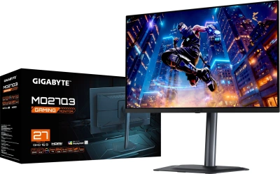 Монитор Gigabyte 27" MO27Q3 EK черный QD OLED LED 16:9 HDMI M/M матовая HAS Piv 1500000:1 250cd 178гр/178гр 2560x1440 360Hz G-Sync FreeSync Premium Pro DP QHD 6.55кг