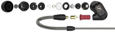 Наушники вкладыши Sennheiser IE 300 1.25м черный проводные крепление за ухом (509104)