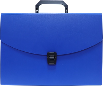 Портфель Бюрократ -BPP13BLUE 13 отдел. A4 пластик 0.7мм синий