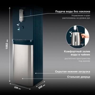 Кулер Hyundai AquaSense UV H-WD7825C напольный компрессорный графитовый